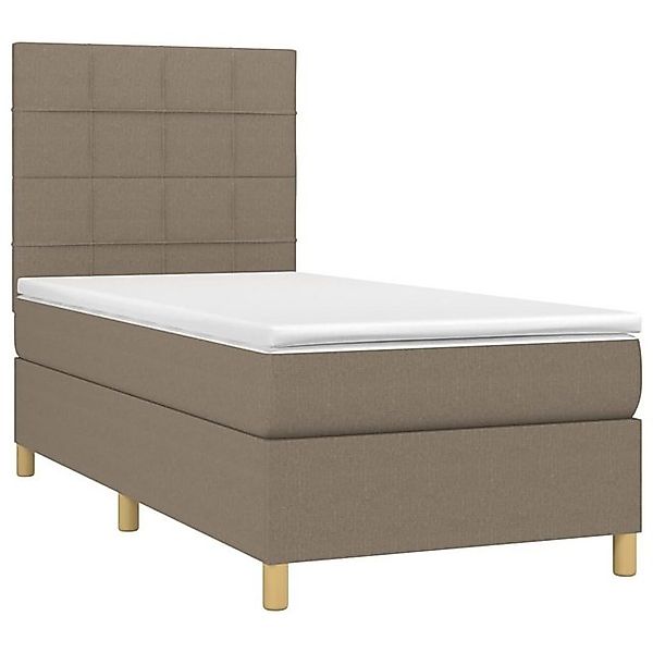 vidaXL Boxspringbett, Boxbett mit Matratze Taupe 90x190 cm Stoff günstig online kaufen