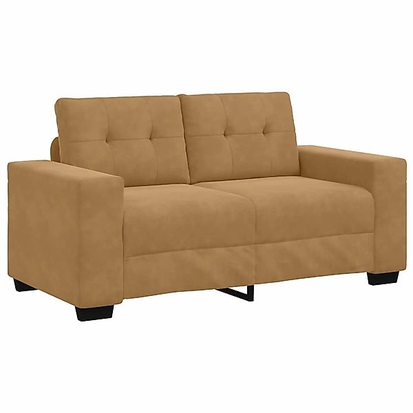 vidaXL Zweisitzer-Sofa mit Kissen Braun Samt 4105117 günstig online kaufen