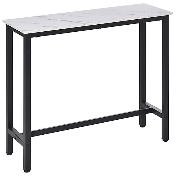 HOMCOM Bartisch Spanplatte Stahl Weiß Schwarz 120L x 40B x 100H cm günstig online kaufen