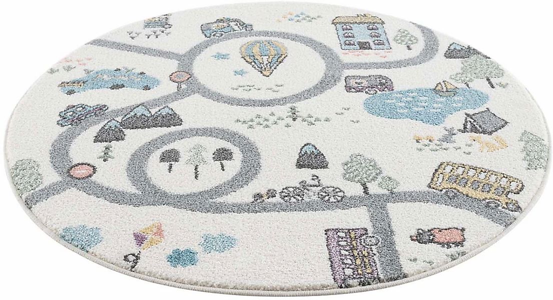Carpet City Kinderteppich »Anime9376«, rund, 11 mm Höhe, Straßen-Spiel-Tepp günstig online kaufen