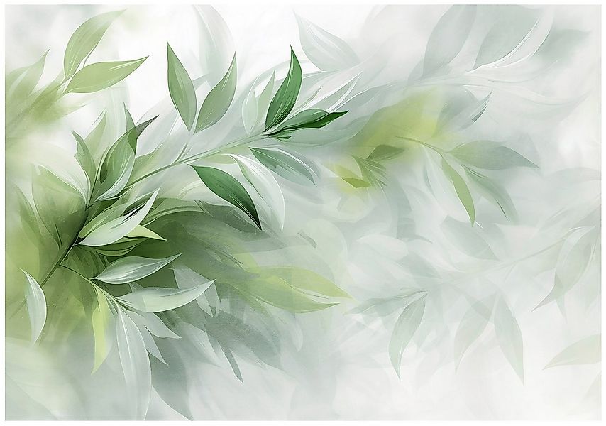 Wallarena Fototapete Blätter Grün Natur Tapete Wohnzimmer Schlafzimmer Wand günstig online kaufen