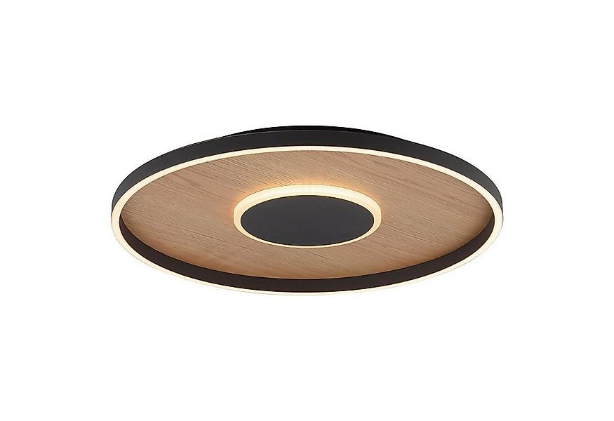 MONDO LED Deckenleuchte FAMERA, 2-flammig, Braun, Schwarz, Eichenholz, Anpa günstig online kaufen