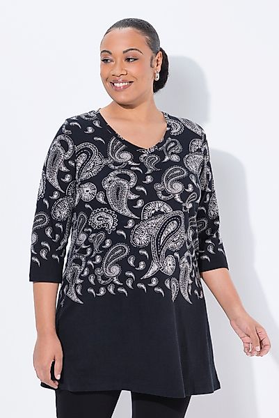Ulla Popken Longshirt Longshirt Motivdruck A-Linie günstig online kaufen