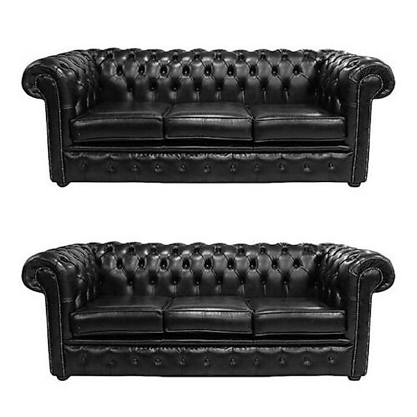 JVmoebel 3-Sitzer Chesterfield Design Luxus Polster Sofa 3+3 Sitz 100% Lede günstig online kaufen