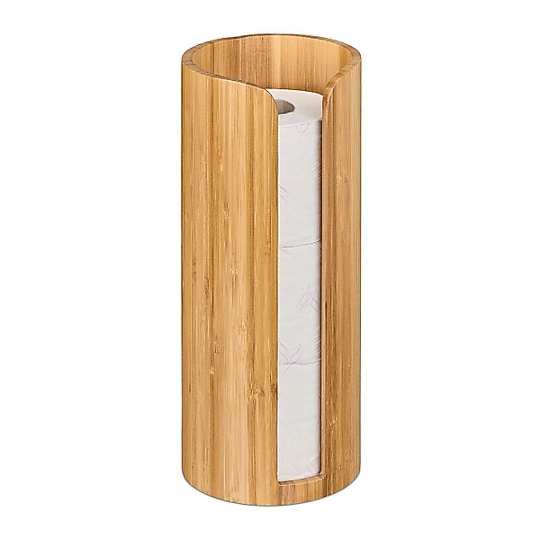 relaxdays Toiletten-Ersatzrollenhalter Toilettenpapier Aufbewahrung aus Bam günstig online kaufen