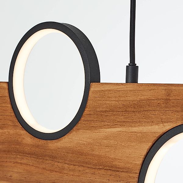 Brilliant LED Pendelleuchte »Cheesy«, 150 x 100cm, 4100lm, 3000K, Holz/Meta günstig online kaufen