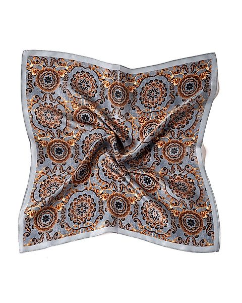 MayTree Seidentuch quadratisch Blumen 53x53cm jeansblau, günstig online kaufen