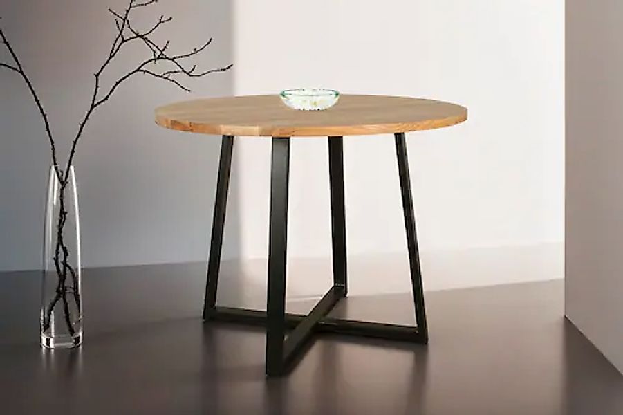 byLIVING Esstisch »Arrow«, (1 St.), mit 2,5cm starker, runder Massivholz Ti günstig online kaufen