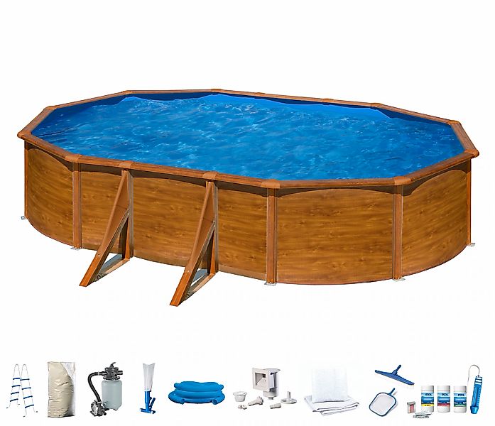 my POOL BWT Ovalpool, (Komplett-Set, 10 tlg.), in moderner Holzoptik, Höhe günstig online kaufen