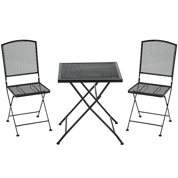 Outsunny Outdoor Bistro Set Metall Grau 60L x 60B x 70H cm günstig online kaufen