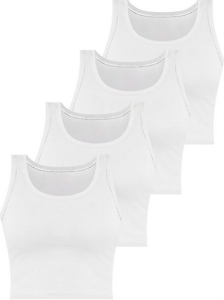 Janice Tanktop 4 x Damen crop Top Namlea Kurzes Tanktop aus Baumwolle günstig online kaufen