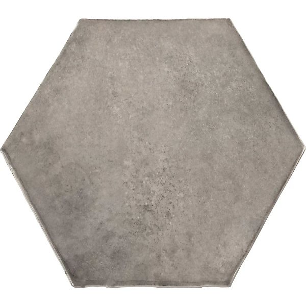 Wandfliese Antik Hexagon Steingut Grau Glasiert Glänzend 15 cm x 17,5 cm günstig online kaufen