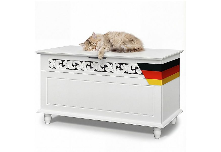 Casaria Holzkiste Jersey, mit Stauraum Klappbarer Deckel 80x40x48 cm Groß H günstig online kaufen