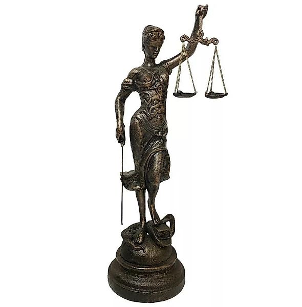 Justitia Figur Göttin der Gerechtigkeit Skulptur Gusseisen Dekofigur 40cm günstig online kaufen