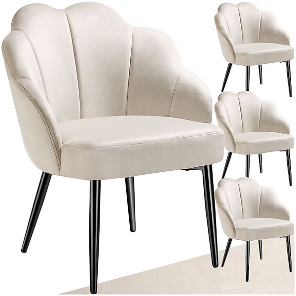 tectake Esszimmerstuhl Cocktailsessel Hellen, gepolstert mit günstig online kaufen