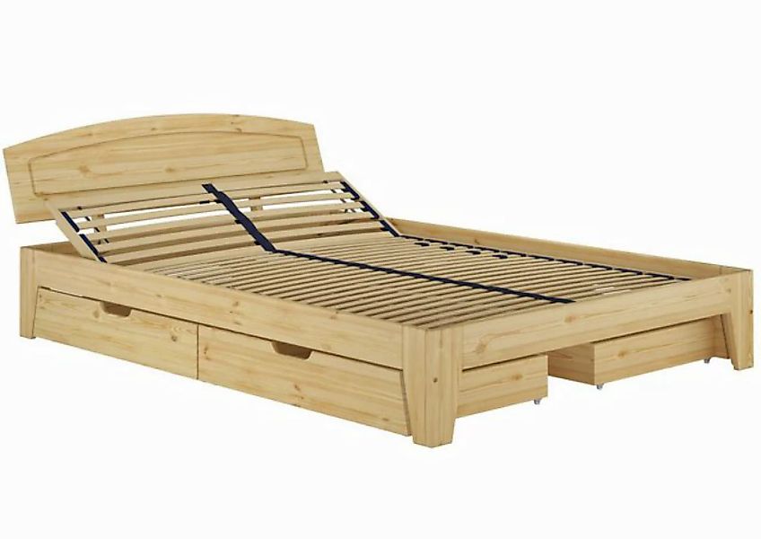 ERST-HOLZ Bett Doppelbett Echtholzbett 140x200 Kiefer massiv Zubehör wählba günstig online kaufen