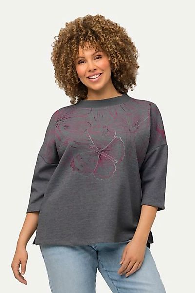 Ulla Popken Sweatshirt Pullover oversized Schmetterling Stehkragen günstig online kaufen