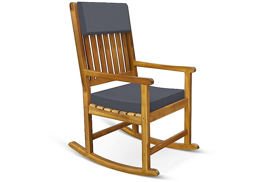 Casaria Schaukelstuhl, Gartenstuhl Schaukelstuhl Holz 160kg Belastbar Garte günstig online kaufen