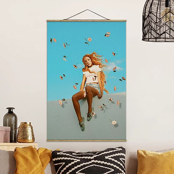 Stoffbild Portrait mit Posterleisten - Hochformat Retro Venus günstig online kaufen