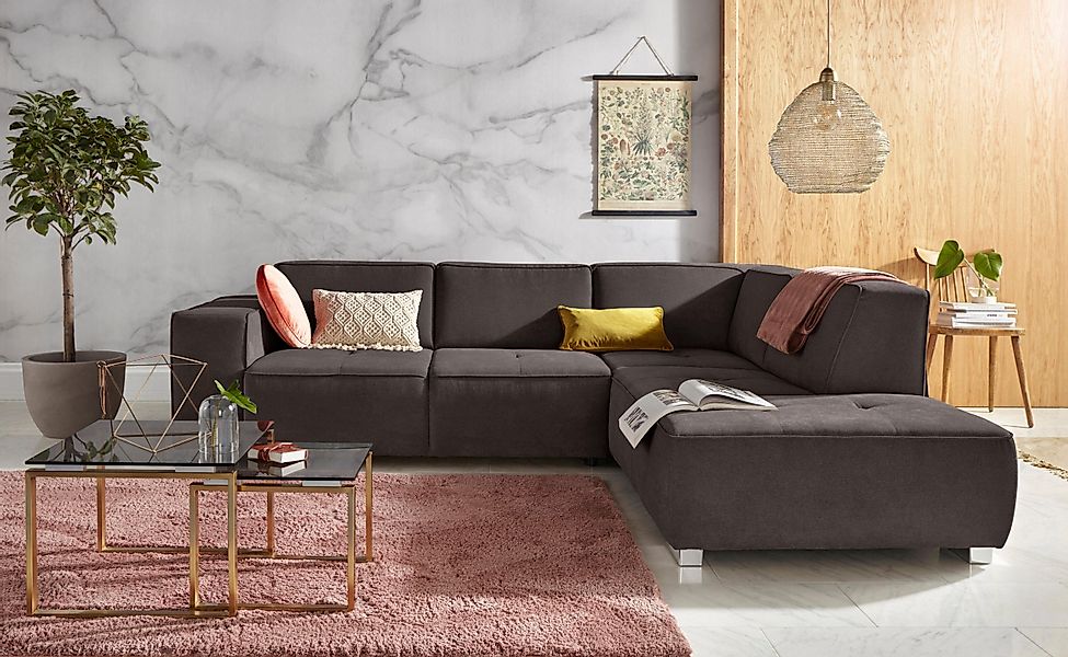 INOSIGN Ecksofa "Sapporo L-Form" wahlweise Bettfunktion oder Sitztiefenvers günstig online kaufen