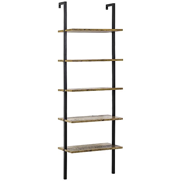 HOMCOM Wandregal 5 Regale im industriellen Stil, Wandregal aus Holz und Met günstig online kaufen