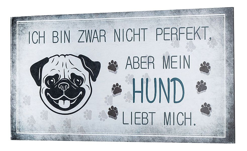 Levandeo® Wandbild, Wandbild 40x20cm Hund Spruch günstig online kaufen