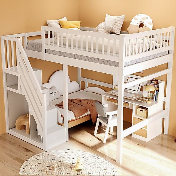 REDOM Etagenbett Kinderbett Holzbett Einzelbett (mit günstig online kaufen