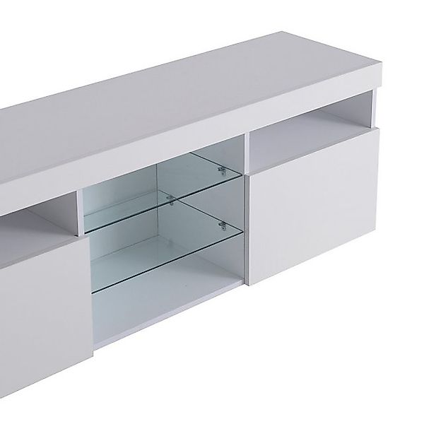 OKWISH TV-Schrank mit LED-Beleuchtung (Fernsehschrank TV-Tisch, Variable LE günstig online kaufen