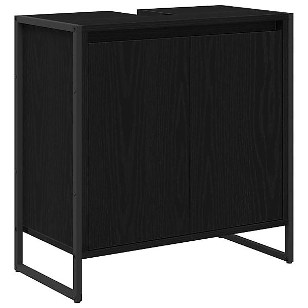 vidaXL Badezimmerschrank mit Tür Schwarz Eichen-Optik 60 x 30 x 60 cm 88648 günstig online kaufen