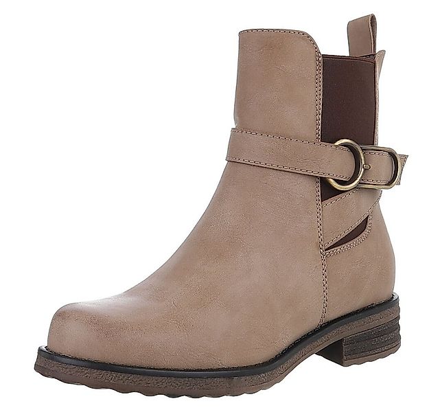 Ital-Design Damen Freizeit Stiefelette (88577538) Blockabsatz Flache Stiefe günstig online kaufen