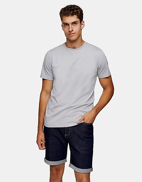 Topman – Klassisches T-Shirt in Hellgrau günstig online kaufen