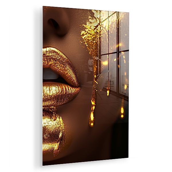 MuchoWow Acrylglasbild Frau - Gold - günstig online kaufen