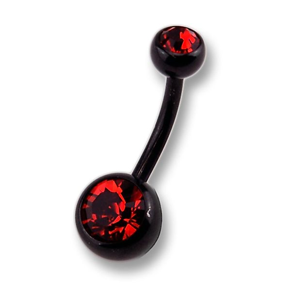 Zeeme Bauchnabelpiercing Bauchnabelpiercing Chirurgiestahl schwarz Kristall günstig online kaufen