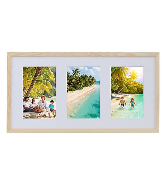 IDEAL TREND Bilderrahmen Multiframe Collage Bilderrahmen Holz Fotos Massivh günstig online kaufen