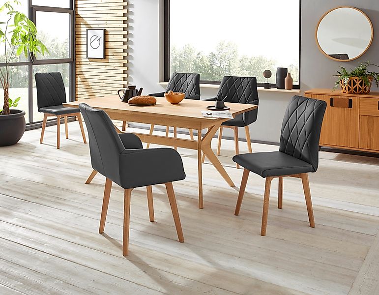 Home affaire Esszimmerstuhl »Brest«, (Set), 2 St., Leder, Armlehnstuhl in L günstig online kaufen