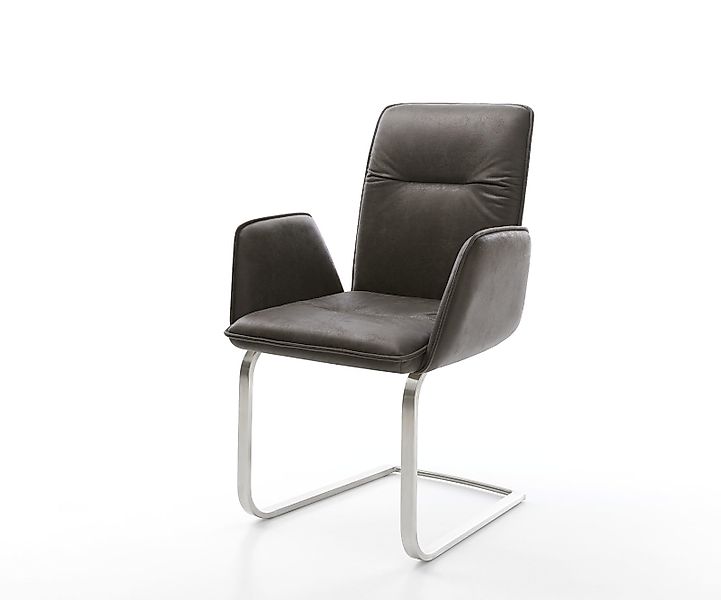 Freischwinger Vinja-Flex Mikrofaser Anthrazit Vintage Freischwinger flach E günstig online kaufen