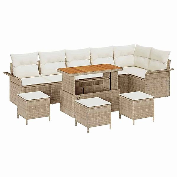 vidaXL Garten-Sofa-Set 10-Tlg Beige Poly Rattan 3362161 günstig online kaufen