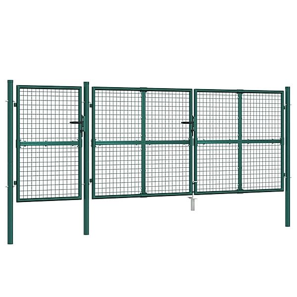 vidaXL Mesh-Gartentor Grün 400x175 cm Verzinkter Stahl 154537 günstig online kaufen