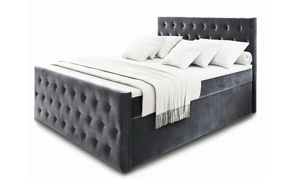 MASSENO Boxbett mit Bettkasten Fondi ¦ grau ¦ Maße (cm): B: 140 H: 120 Bett günstig online kaufen