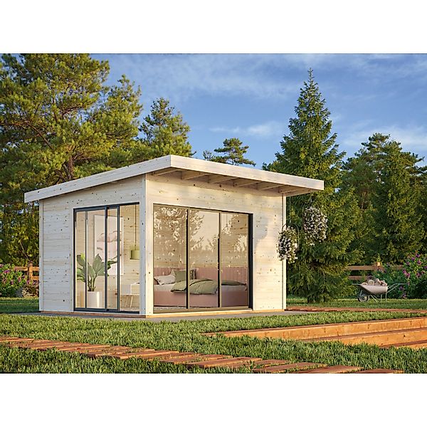 Palmako Gartenhaus Andrea Slide Plus 390 x 300 cm Weiß-Anthrazit FSC® günstig online kaufen