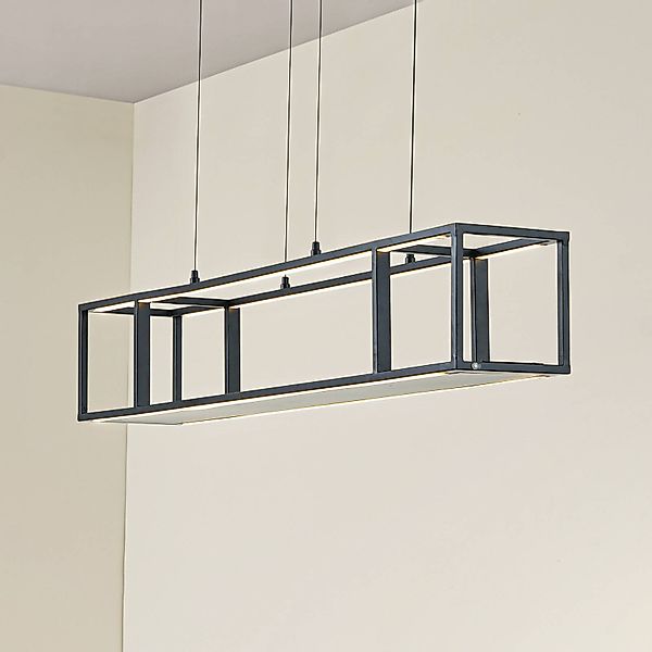 Lucande LED-Hängeleuchte Estante, schwarz, dimmbar, CCT günstig online kaufen
