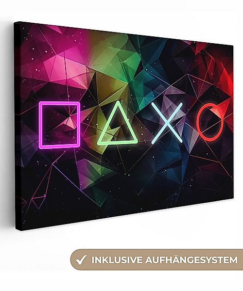 OneMillionCanvasses® Leinwandbild Spiele - Modern - Spiel - Neon - Spielzim günstig online kaufen