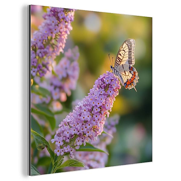 MuchoWow Metallbild Verschnörkelt - Schmetterling - günstig online kaufen