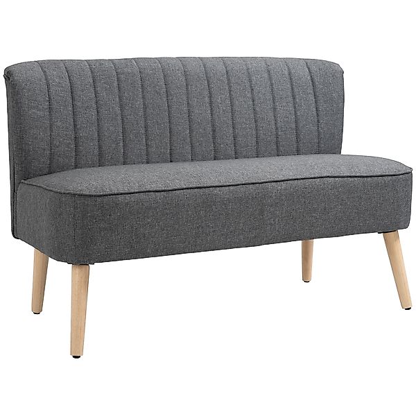 HOMCOM Sofa 2 Sitzer Couch, Kleine Loveseat mit Leinen-Optik Modern Polster günstig online kaufen
