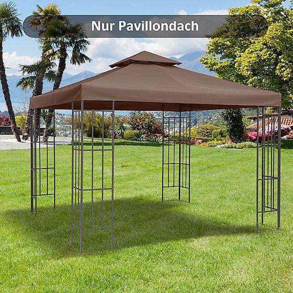 Outsunny Ersatzdach 3x3m Pavillondach für Metallpavillon, wetterfestes Poly günstig online kaufen