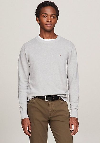 Tommy Hilfiger Longpullover CHAIN RIDGE STRUCTURE C NECK mit Rundhalsaussch günstig online kaufen