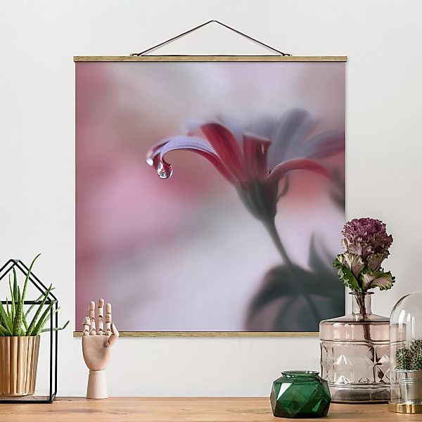 Stoffbild Blumen mit Posterleisten - Quadrat Invisible Touch günstig online kaufen