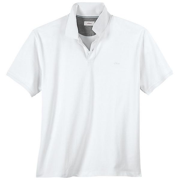 s.Oliver Rundhalsshirt Große Größen Herren Basic Stretch-Poloshirt weiß s.O günstig online kaufen