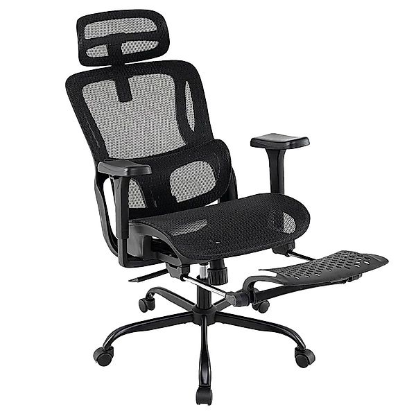 Costway Ergonomischer Bürostuhl Verstellbarer Lendenstütze Schwarz günstig online kaufen