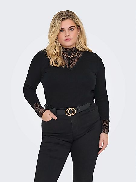 ONLY CARMAKOMA Langarmshirt CARTILDE RIB LACE günstig online kaufen
